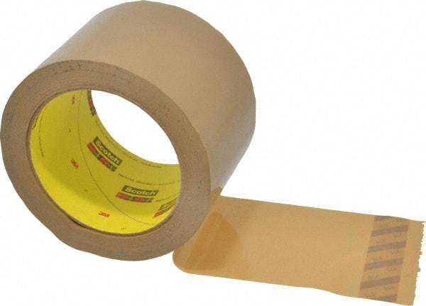 3M - 3" x 55 Yd Natural (Color) Rubber Adhesive Sealing Tape - Polypropylene Film Backing, 3.1 mil Thick, 70 Lb Tensile Strength, Series 375 - Exact Tool & Supply