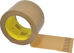 3M - 3" x 55 Yd Natural (Color) Rubber Adhesive Sealing Tape - Polypropylene Film Backing, 3.1 mil Thick, 70 Lb Tensile Strength, Series 375 - Exact Tool & Supply