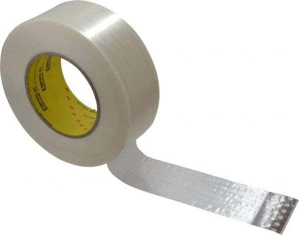 3M - 2" x 60 Yd Clear Rubber Adhesive Packaging Tape - Polypropylene Film Backing, 7.7 mil Thick, 270 Lb Tensile Strength, Series 880 - Exact Tool & Supply