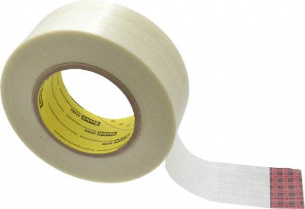 3M - 2" x 60 Yd Clear Rubber Adhesive Packaging Tape - Polypropylene Film Backing, 6.6 mil Thick, 380 Lb Tensile Strength, Series 898NR - Exact Tool & Supply