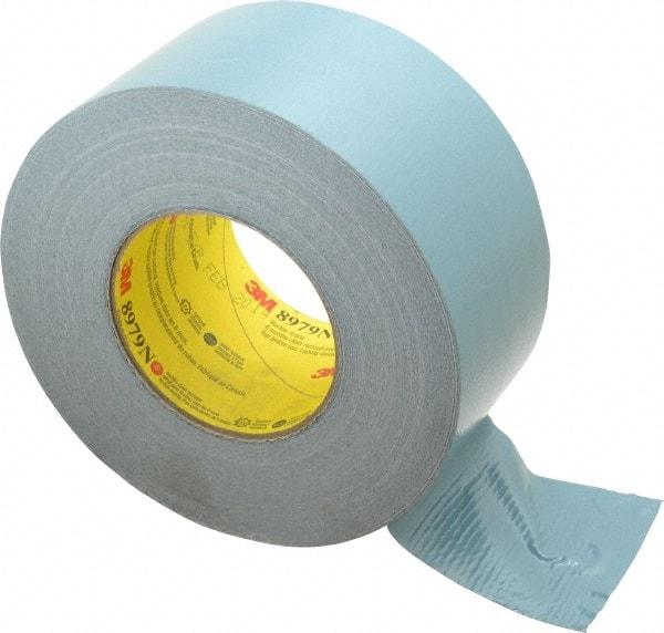 3M - 3" x 55m Blue Duct Tape - 12.1 mil, Rubber Adhesive, Polyethylene Film Backing, 36 Lb/ln Tensile Strength, 200°F Max, Series 8979N - Exact Tool & Supply