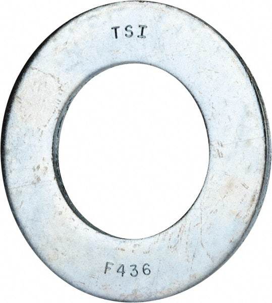 Value Collection - 2" Screw, Grade 8 Alloy Steel SAE Flat Washer - 2-1/8" ID x 3-3/4" OD, 0.196" Thick, Zinc-Plated Finish - Exact Tool & Supply