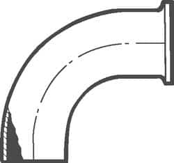 VNE - 3" Weld Style Sanitary Stainless Steel Pipe 90° Elbow - Exact Tool & Supply