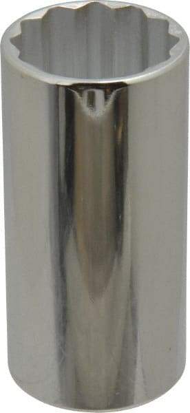 Proto - 1/2" Drive, Deep Hand Socket - 12 Points, 3-1/4" OAL, Chrome Vanadium, Chrome Finish - Exact Tool & Supply