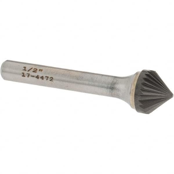 OSG - 1/2" Head Diam, 1/4" Shank Diam, 24 Flute 82° Solid Carbide Countersink - Exact Tool & Supply
