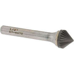 OSG - 1/2" Head Diam, 1/4" Shank Diam, 24 Flute 82° Solid Carbide Countersink - Exact Tool & Supply