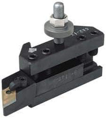 Aloris - Series CA, #2X Boring, Turning & Facing Tool Post Holder - 14 to 20" Lathe Swing, 2-1/2" OAH, 1-1/4" Max Tool Cutting Size, 1-13/16" Centerline Height - Exact Tool & Supply