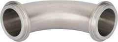 VNE - 1-1/2", E-Line Style, Sanitary Stainless Steel Pipe 90° Elbow - Male x Male Connection, Grade 304 - Exact Tool & Supply