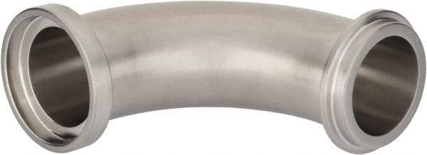VNE - 1-1/2", E-Line Style, Sanitary Stainless Steel Pipe 90° Elbow - Male x Female Connection, Grade 304 - Exact Tool & Supply