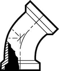 VNE - 2" E-Line Style Sanitary Stainless Steel Pipe 45° Elbow - Exact Tool & Supply
