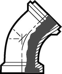 VNE - 1-1/2" E-Line Style Sanitary Stainless Steel Pipe 45° Elbow - Exact Tool & Supply