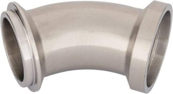 VNE - 2", E-Line Style, Sanitary Stainless Steel Pipe 45° Elbow - Male x Female Connection, Grade 304 - Exact Tool & Supply