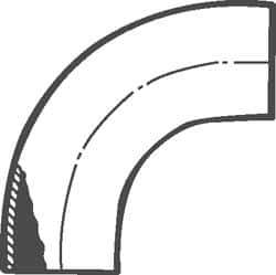 VNE - 1", Unpolished Style, Sanitary Stainless Steel Pipe 90° Elbow - Butt Weld x Butt Weld Connection, Grade 316L - Exact Tool & Supply