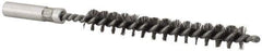Value Collection - 5/16" Diam Helical Steel Tube Brush - 0.006" Filament Diam, 2-3/8" Brush Length, 4" OAL, 3/16-24 Female Shank - Exact Tool & Supply