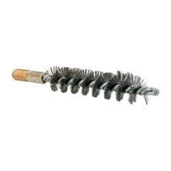 Value Collection - 1" Diam Helical Steel Tube Brush - 0.012" Filament Diam, 4-1/4" Brush Length, 7-1/2" OAL, 1/2-12 Male Shank - Exact Tool & Supply