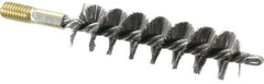 Value Collection - 1-1/4" Diam Helical Steel Tube Brush - 0.012" Filament Diam, 4-1/4" Brush Length, 7-1/2" OAL, 1/2-12 Male Shank - Exact Tool & Supply