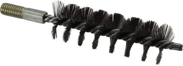 Value Collection - 1-1/2" Diam Helical Steel Tube Brush - 0.012" Filament Diam, 4-1/4" Brush Length, 7-1/2" OAL, 1/2-12 Male Shank - Exact Tool & Supply