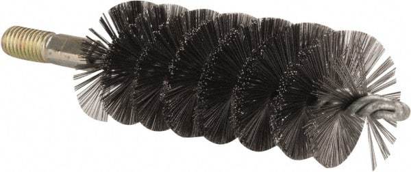 Value Collection - 1-3/4" Diam Helical Steel Tube Brush - 0.012" Filament Diam, 4-1/4" Brush Length, 7-1/2" OAL, 1/2-12 Male Shank - Exact Tool & Supply
