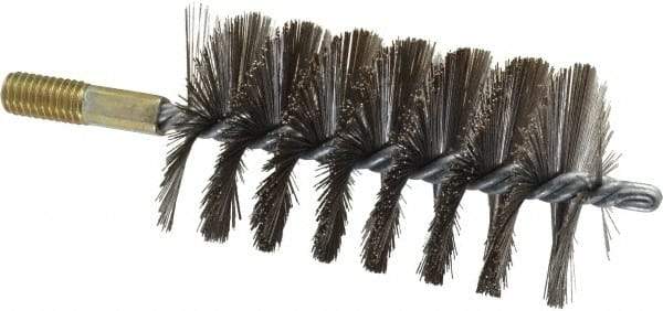 Value Collection - 2-1/2" Diam Helical Steel Tube Brush - 0.012" Filament Diam, 4-1/4" Brush Length, 7-1/2" OAL, 1/2-12 Male Shank - Exact Tool & Supply