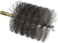 Value Collection - 4" Diam Helical Steel Tube Brush - 0.016" Filament Diam, 4-1/4" Brush Length, 7-1/2" OAL, 1/2-12 Male Shank - Exact Tool & Supply