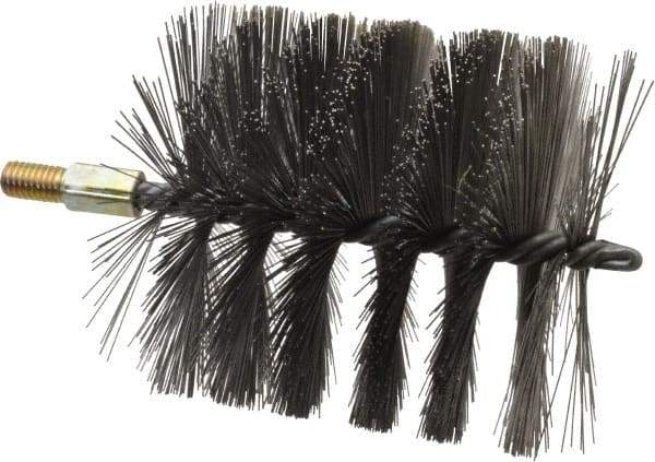 Value Collection - 5" Diam Helical Steel Tube Brush - 0.016" Filament Diam, 4-1/4" Brush Length, 7-1/2" OAL, 1/2-12 Male Shank - Exact Tool & Supply