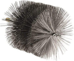 Value Collection - 5-1/2" Diam Helical Steel Tube Brush - 0.02" Filament Diam, 4-1/4" Brush Length, 7-1/2" OAL, 1/2-12 Male Shank - Exact Tool & Supply