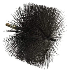 Value Collection - 8" Diam Helical Steel Tube Brush - 0.02" Filament Diam, 4-1/4" Brush Length, 7-1/2" OAL, 1/2-12 Male Shank - Exact Tool & Supply