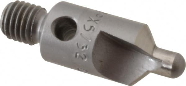 Made in USA - 2-1/2" OAL, 3/8" Head Diam, 2 Flute, 100° Incl Angle, Integral Pilot, Adjustable Stop Countersink - Exact Tool & Supply