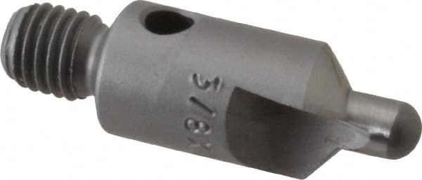Made in USA - 2-1/2" OAL, 3/8" Head Diam, 2 Flute, 100° Incl Angle, Integral Pilot, Adjustable Stop Countersink - Exact Tool & Supply