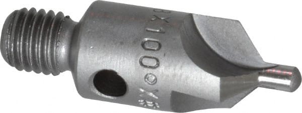 Made in USA - 1-1/8" OAL, 3/8" Head Diam, 3 Flute, 100° Incl Angle, Integral Pilot, Adjustable Stop Countersink - Exact Tool & Supply
