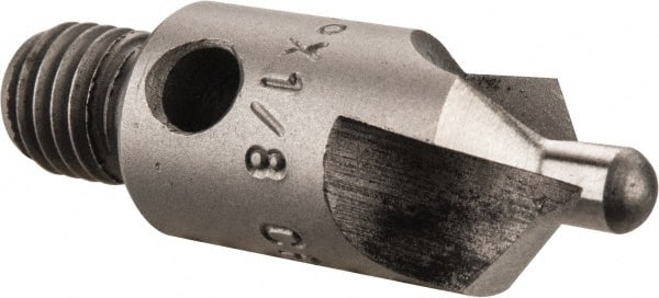 Made in USA - 1-1/8" OAL, 3/8" Head Diam, 3 Flute, 100° Incl Angle, Integral Pilot, Adjustable Stop Countersink - Exact Tool & Supply