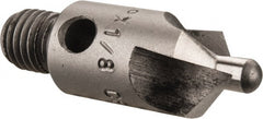 Made in USA - 1-1/8" OAL, 3/8" Head Diam, 3 Flute, 100° Incl Angle, Integral Pilot, Adjustable Stop Countersink - Exact Tool & Supply