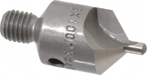 Made in USA - 1-1/8" OAL, 1/2" Head Diam, 2 Flute, 100° Incl Angle, Integral Pilot, Adjustable Stop Countersink - Exact Tool & Supply