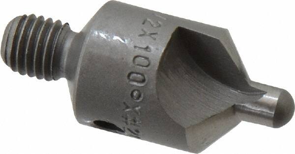 Made in USA - 2-1/2" OAL, 1/2" Head Diam, 2 Flute, 100° Incl Angle, Integral Pilot, Adjustable Stop Countersink - Exact Tool & Supply