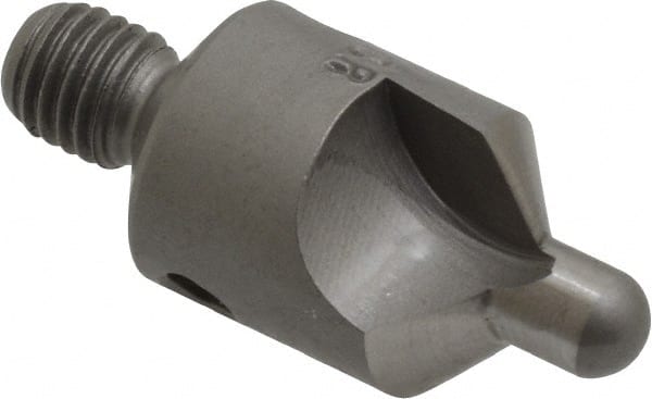 Made in USA - 2-1/2" OAL, 1/2" Head Diam, 2 Flute, 100° Incl Angle, Integral Pilot, Adjustable Stop Countersink - Exact Tool & Supply