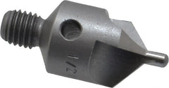 Made in USA - 1-1/8" OAL, 1/2" Head Diam, 3 Flute, 100° Incl Angle, Integral Pilot, Adjustable Stop Countersink - Exact Tool & Supply