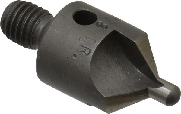 Made in USA - 2-1/2" OAL, 1/2" Head Diam, 3 Flute, 100° Incl Angle, Integral Pilot, Adjustable Stop Countersink - Exact Tool & Supply