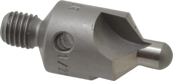 Made in USA - 2-1/2" OAL, 1/2" Head Diam, 3 Flute, 100° Incl Angle, Integral Pilot, Adjustable Stop Countersink - Exact Tool & Supply