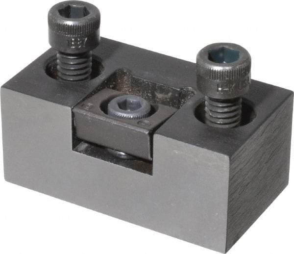 Mitee-Bite - 1/4-20 Screw Thread, 1.23" Wide Serrated Steel Compact Modular Style Screw Mount Toe Clamp - 3,600 Lb Holding Force, 14.5 Lb Ft Torque, 0.024" Throw - Exact Tool & Supply