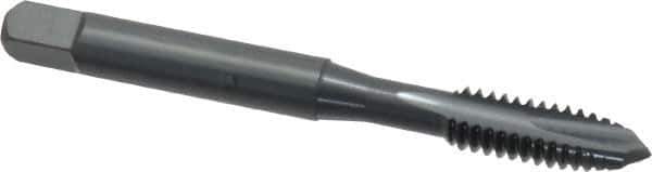OSG - #3-48 UNC, 2 Flute, Oxide Finish, High Speed Steel Spiral Point Tap - Plug Chamfer, Right Hand Thread, 1-13/16" OAL, 1/2" Thread Length, 0.141" Shank Diam, 2B Class of Fit - Exact Tool & Supply