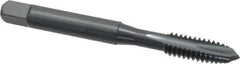 OSG - #3-48 UNC, 2 Flute, Oxide Finish, High Speed Steel Spiral Point Tap - Plug Chamfer, Right Hand Thread, 1-13/16" OAL, 1/2" Thread Length, 0.141" Shank Diam, 2B Class of Fit - Exact Tool & Supply