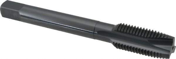 OSG - 7/16-20 UNF, 3 Flute, Oxide Finish, High Speed Steel Spiral Point Tap - Plug Chamfer, Right Hand Thread, 3-5/32" OAL, 1-7/16" Thread Length, 0.323" Shank Diam, 2B Class of Fit, Series 288 - Exact Tool & Supply