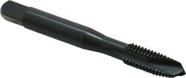 OSG - M8x1.25 Metric Coarse, 3 Flute, Oxide Finish, High Speed Steel Spiral Point Tap - Plug Chamfer, Right Hand Thread, 2-23/32" OAL, 1-1/8" Thread Length, 0.318" Shank Diam, 6H Class of Fit, Series 288 - Exact Tool & Supply