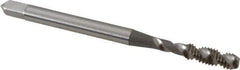 OSG - #6-40 UNF 2 Flute 2B Bottoming Spiral Flute Tap - High Speed Steel, Bright Finish, 2" OAL, Right Hand Flute, Right Hand Thread - Exact Tool & Supply