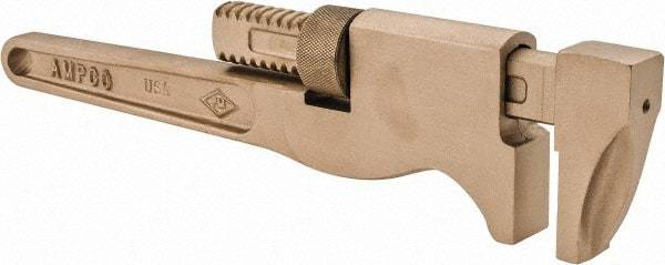 Ampco - 12" Aluminum Bronze Alloy Monkey Wrench - 2-1/4" Pipe Capacity - Exact Tool & Supply