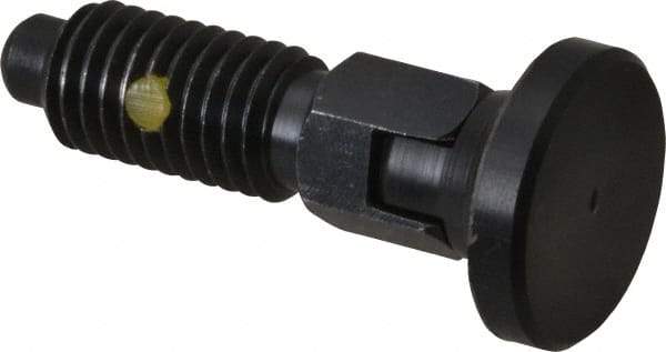Gibraltar - M10x1.5, 20mm Thread Length, 0.236" Max Plunger Diam, 0.22 Lb Init to 2.02 Lb Final End Force, Locking Knob Handle Plunger - Delrin Knob, 0.98" Body Length, 0.79" Length Under Head/Shoulder, 0.196" Plunger Projection - Exact Tool & Supply