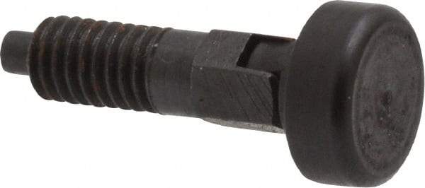 Gibraltar - M6x1.0, 13mm Thread Length, 0.118" Max Plunger Diam, 0.11 Lb Init to 0.34 Lb Final End Force, Locking Knob Handle Plunger - Delrin Knob, 0.63" Body Length, 1/2" Length Under Head/Shoulder, 0.118" Plunger Projection - Exact Tool & Supply