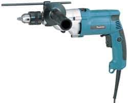 Makita - 120 Volt 3/4" Keyed Chuck Electric Hammer Drill - 0 to 24,000 BPM, 0 to 2,900 RPM, Reversible - Exact Tool & Supply