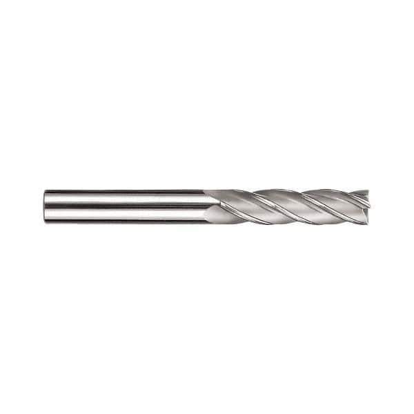 SGS - 1", 2-1/4" LOC, 1" Shank Diam, 5" OAL, 4 Flute, Solid Carbide Square End Mill - Single End, AlTiN Finish, Spiral Flute, 30° Helix, Centercutting, Right Hand Cut, Right Hand Flute, Series 1L - Exact Tool & Supply