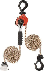 CM - 1,100 Lb Lifting Capacity, 10' Lift Height, Mini-Ratchet Lever Hoist - Made from Chain, 56 Lb Avg Pull to Lift Rated Load, 1 Chain - Exact Tool & Supply